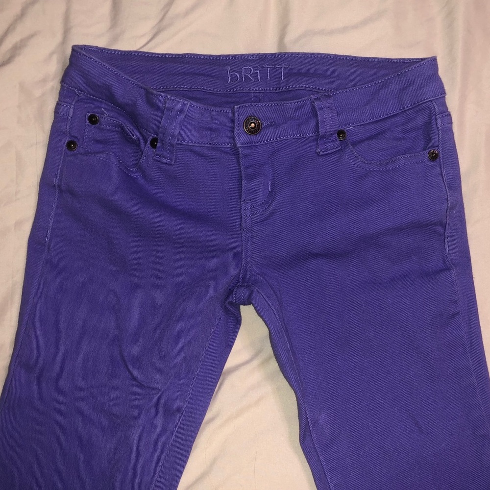 Purple skinny jeans